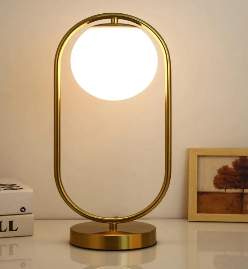 DecorBites™ Glass Ball LED Table Lamp for Stylish Bedroom Decor