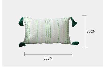 DecorBites™ Geometric Tufted Tassel Pillow Cover - Handcrafted Boho Chic Cushion Cover