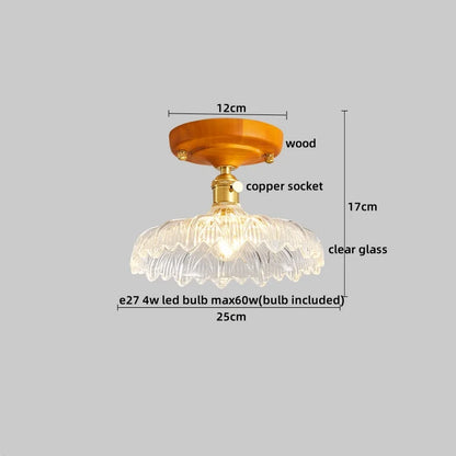 DecorBites™ Copper Wood LED Ceiling Lamp Modern Indoor Lighting Fixtures