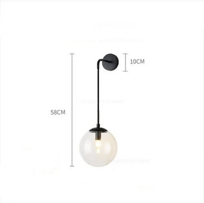 DecorBites™ Glass Ball Wall Lamp: Modern Nordic LED Lighting for Bedroom, Staircase, Outdoor