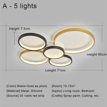 DecorBites™ LED Ceiling Chandelier Remote Control Living Room Bedroom Kitchen Lamp White