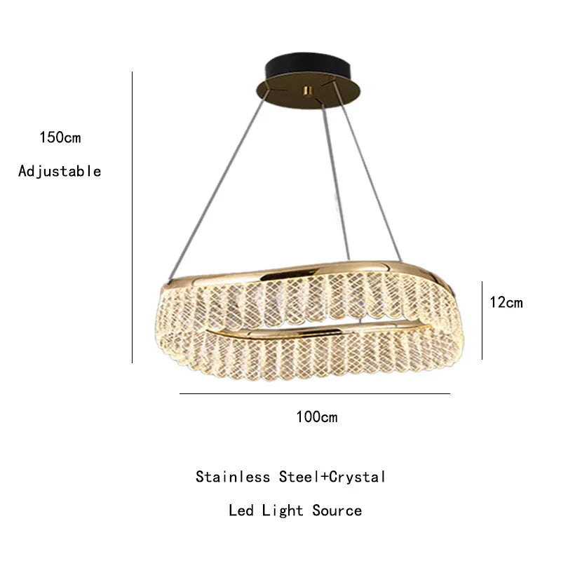 Golden Crystal Round Chandelier