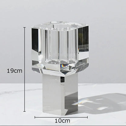 DecorBites™ Crystal Clear Glass Vase for Potted Plants and Floral Arrangements