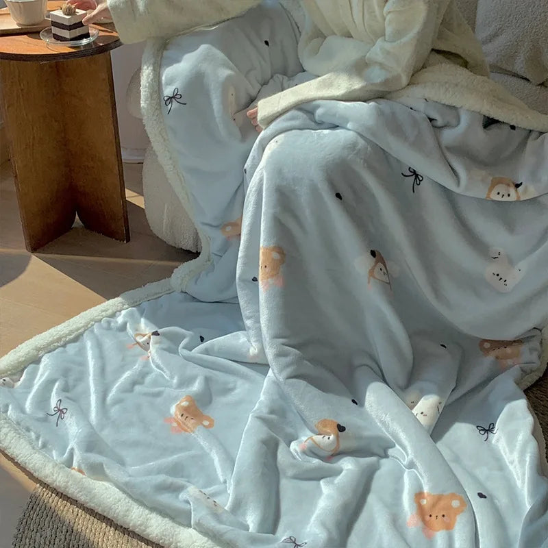 Cartoon Plush Sofa Blanket