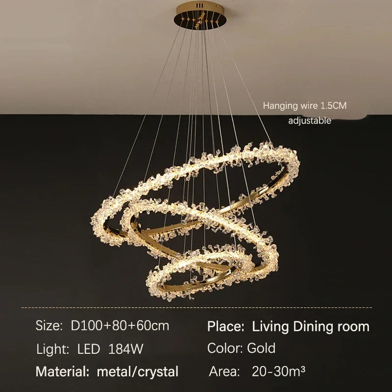 Nordic Crystal Halo Chandelier