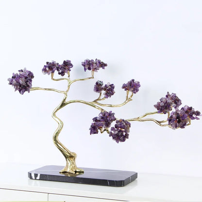 DecorBites™ Crystal and Brass Metal Decorative Figurine for Room Decoration