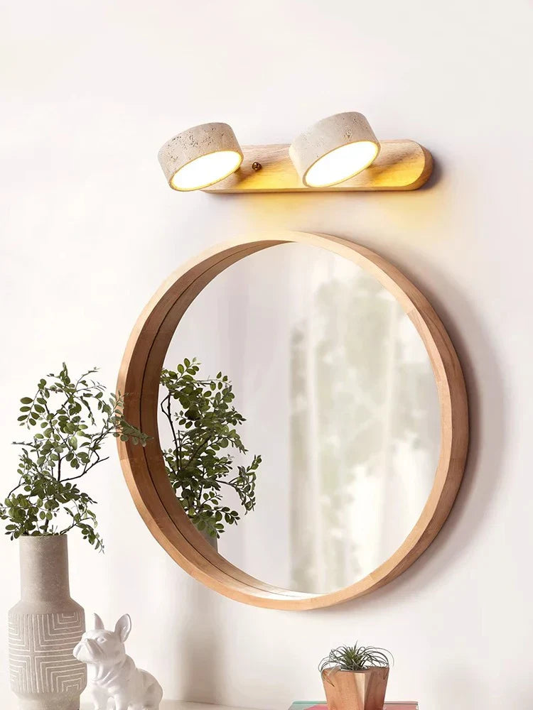 Stone Retro Wall Mirror Light