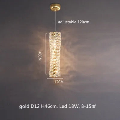 DecorBites™ Dimmable Crystal Chandelier Pendant Light for Modern Luxury Living Room.