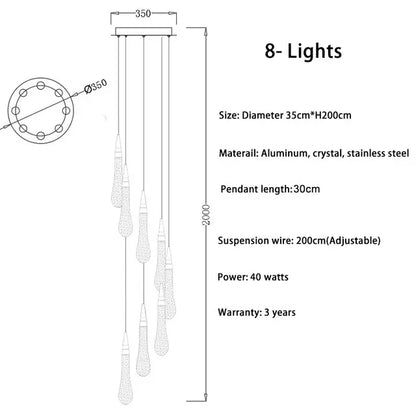 DecorBites™ Crystal LED Chandelier: Elegant Lighting for Home, Restaurant, and Bar