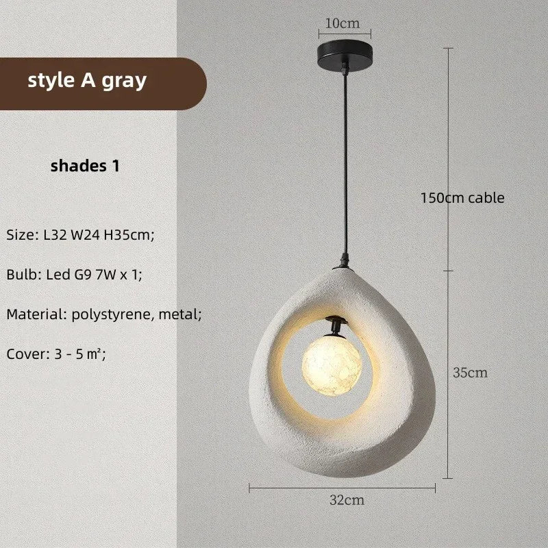 Chrome Nordic Pendant Light Gray Shade Dining