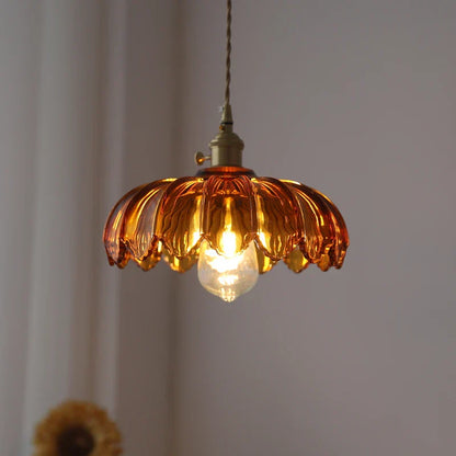 DecorBites™ Glass Industrial Pendant Light: Loft Style Fixture with Copper Socket for Home Decor