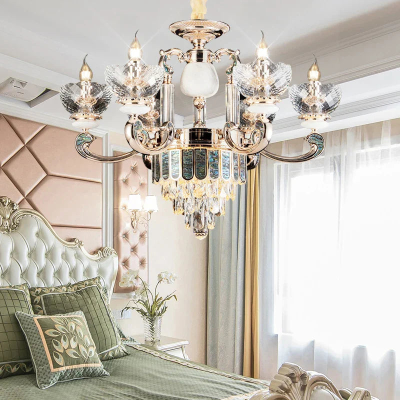 DecorBites™ Crystal Dining Room Chandelier: Elegant European Style Living Room Lamp, Bedroom Decor
