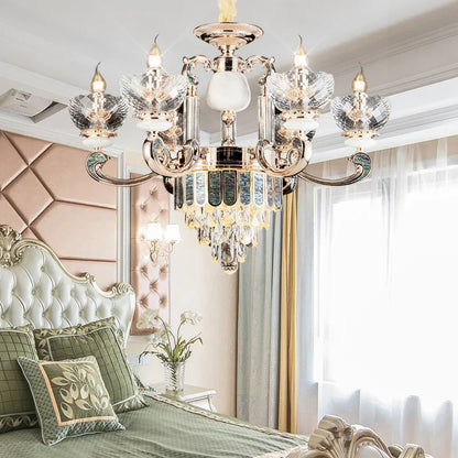 DecorBites™ Crystal Dining Room Chandelier: Elegant European Style Living Room Lamp, Bedroom Decor