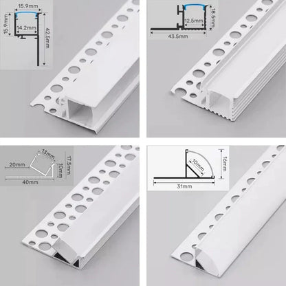 DecorBites™ LED Aluminum Profile Recessed Waist Line Channel for Backlighting Corners