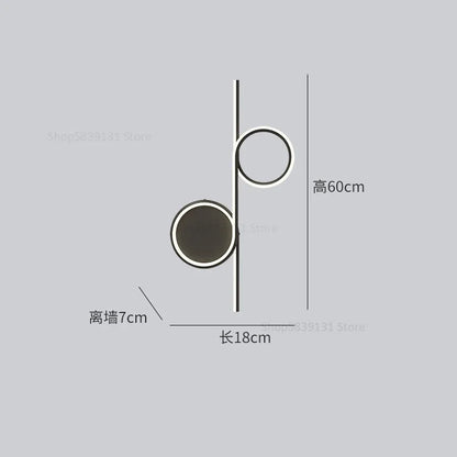 DecorBites™ Circle Straight Bar Wall Lamp | Modern Nordic LED Bedroom Living Room Decor