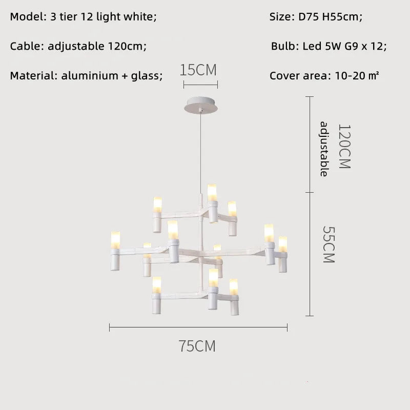 DecorBites™ Crown Major Chandelier: Modern Luxury LED Light for Kitchen, Hotel, Living Room