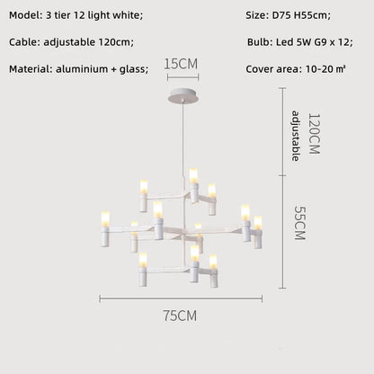 DecorBites™ Crown Major Chandelier: Modern Luxury LED Light for Kitchen, Hotel, Living Room