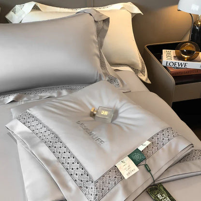 DecorBites™ Eucalyptus Fiber Summer Quilt Bedding Set with Wide Edge & Silky Cool Feel