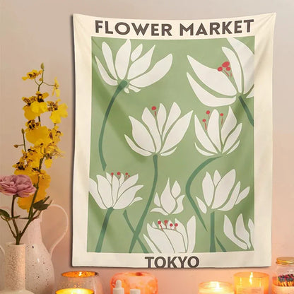 DecorBites™ Dreamy Flower Tapestry Wall Hanging for Bedroom Dorm Decor