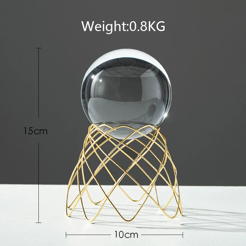 DecorBites™ Crystal Ball Crafts: Nordic Light Luxury Modern Metal Décor for Home and TV Cabinet