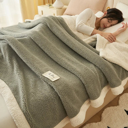 DecorBites™ Coral Fleece Blanket: Super Soft Single Size Sofa Cover for Office, Cozy Nap Blanket