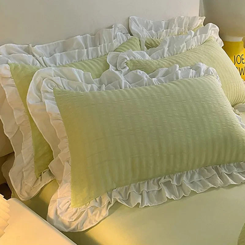 Washed Cotton Lace Bedding
