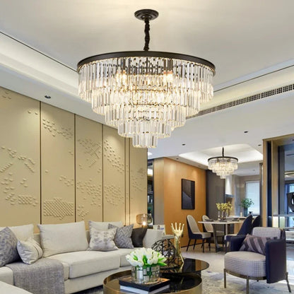 DecorBites™ Crystal Gold Chandelier: Modern Living Room Bedroom Decor Lighting