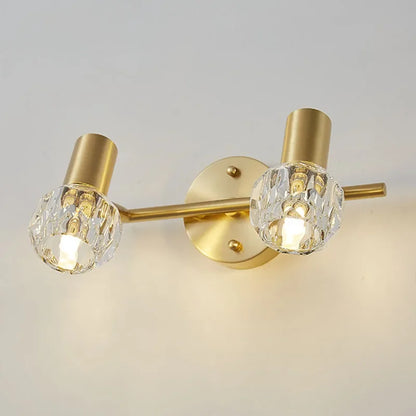 DecorBites™ Gold Crystal Wall Lamp Study Bedroom LED Light Fixture Modern Luxe Decoration