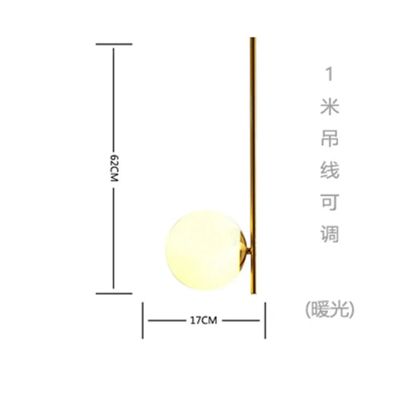 DecorBites™ Glass Ball LED Pendant Light for Modern Living Spaces