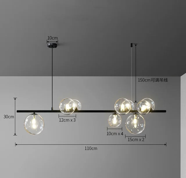 DecorBites™ Clear Glass Bubble Chandelier LED Hanglamp G9 Loft Deco Lighting