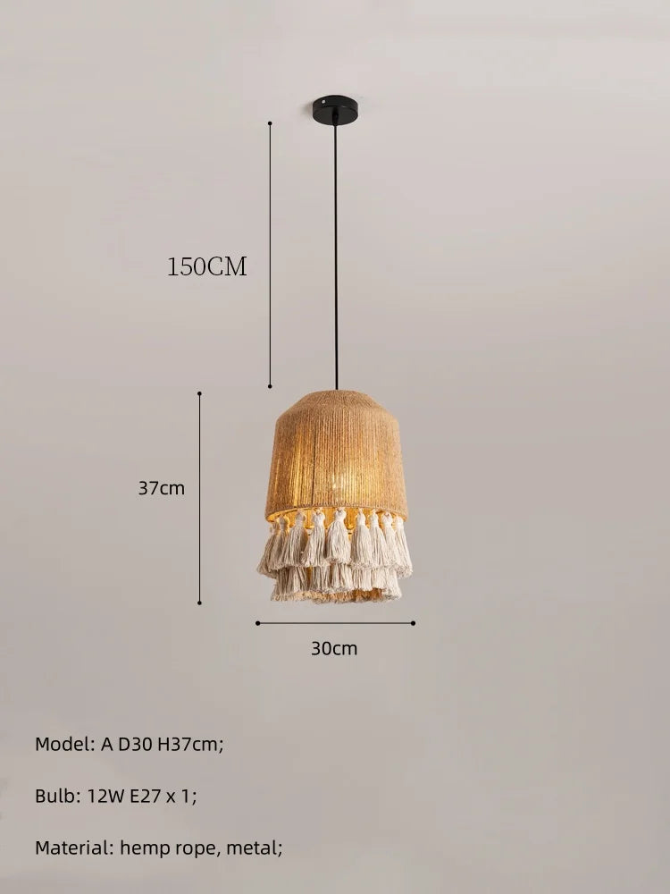 Hemp Rope Pendant Light Nordic D60cm Design