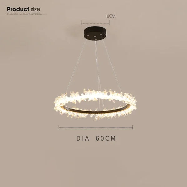DecorBites™ Gold Crystal Ring Chandelier for Living Room and Restaurant Décor