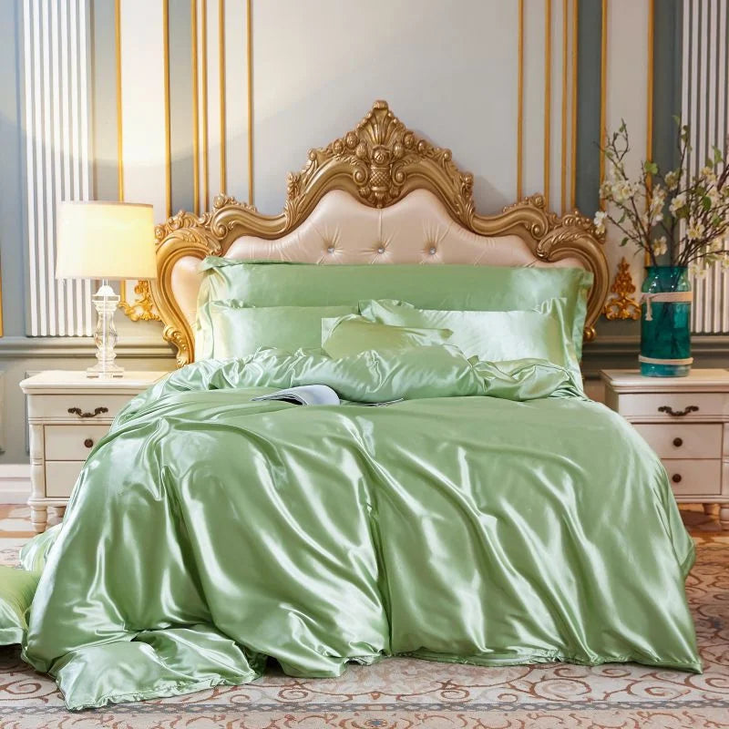DecorBites™ King Size Silk-Blend Duvet Cover Set with Pillowcases