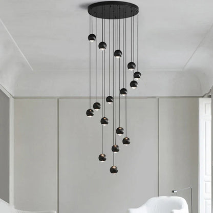 DecorBites™ Globe Lens Metal Chandelier for Living Room Kitchen Bedroom Cafe Staircase Villa