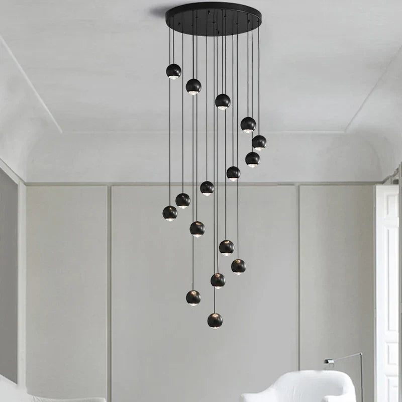 Metal Globe Lens Chandelier