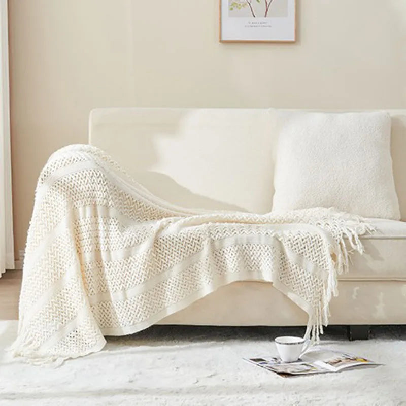 Solid Color Knit Blanket