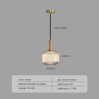 Nordic Japanese Glass Pendant Light