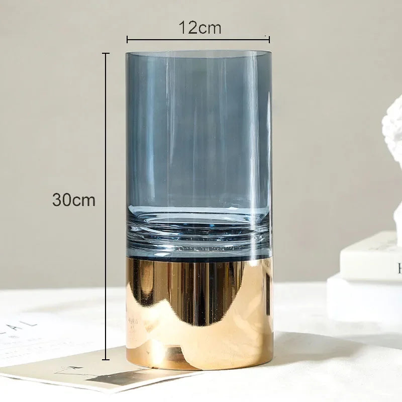 Clear Gold Glass Vase