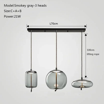 DecorBites™ Glass Knot Pendant Chandelier Light for Bedroom Kitchen Dining Room