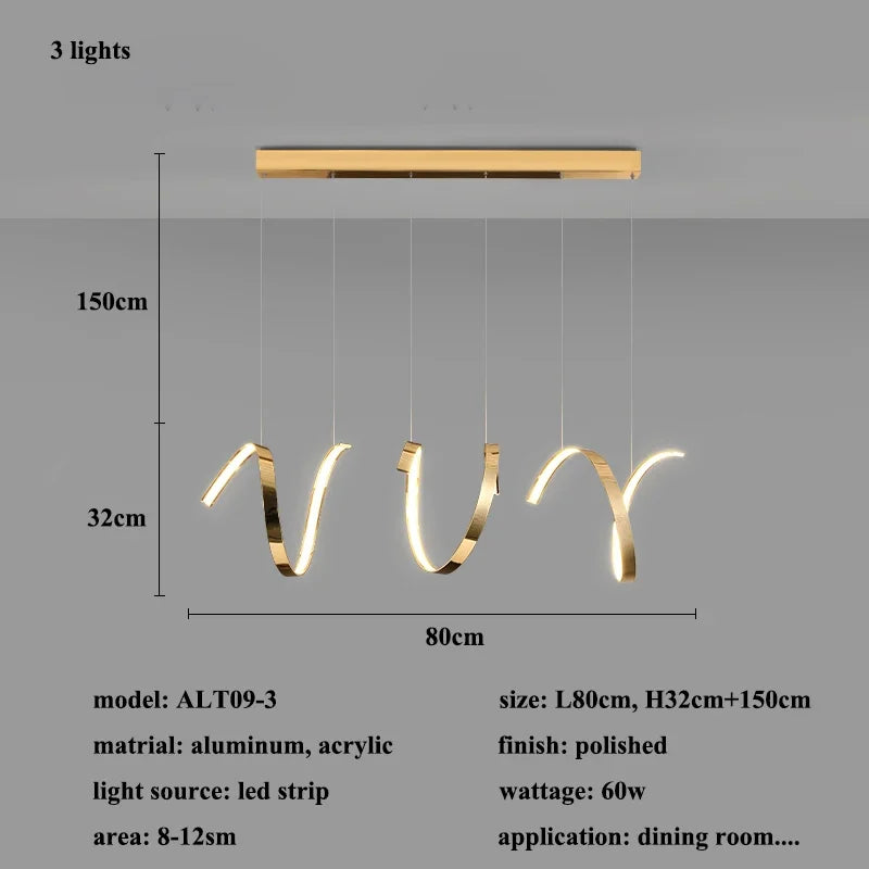 Gold Irregular LED Pendant