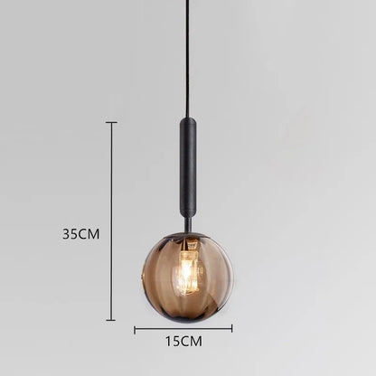DecorBites™ Glass Ball Pendant Lamp LED Hanging Light for Minimalist Living Room