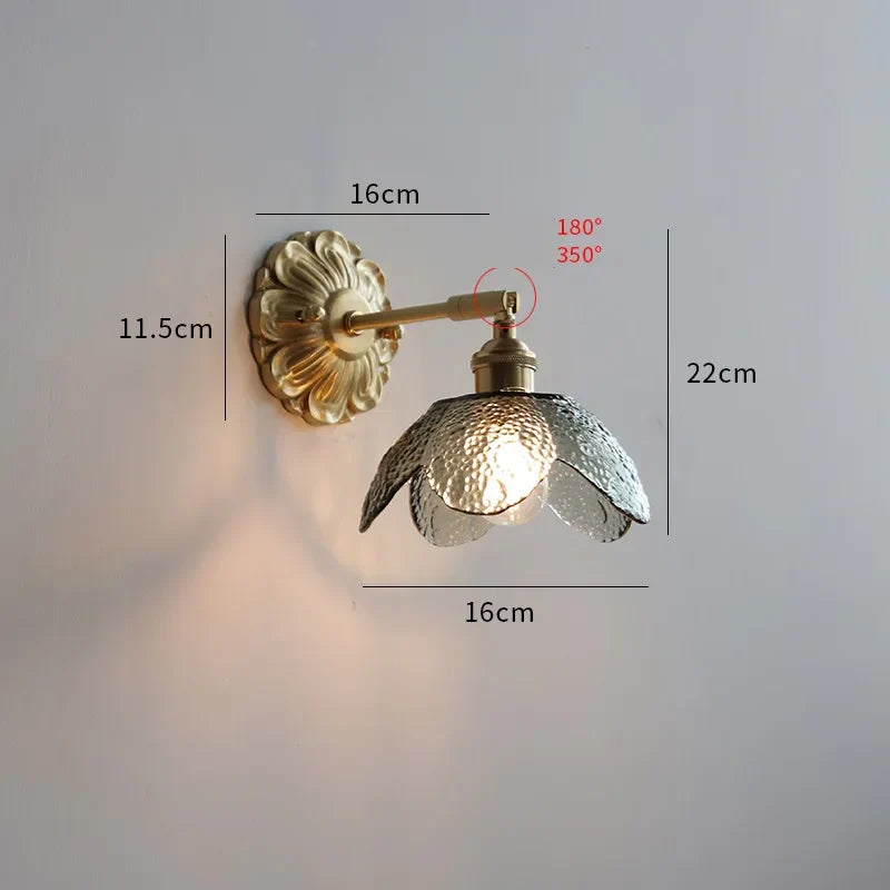 Green Glass Wall Lamp Copper Base Vibrant Hue