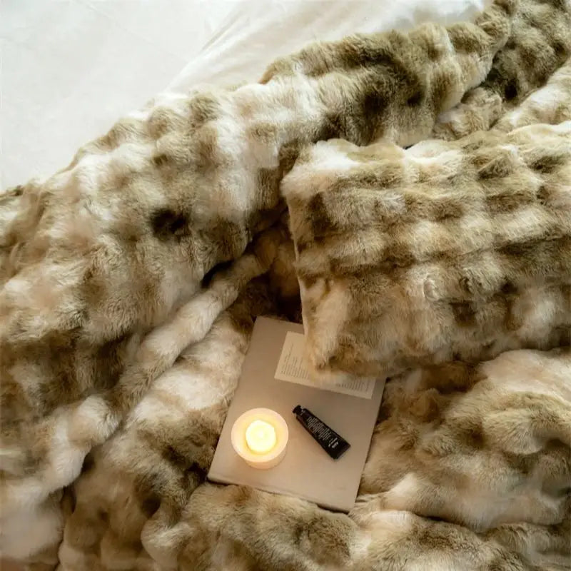 Faux Fur Velvet Patchwork Bedding
