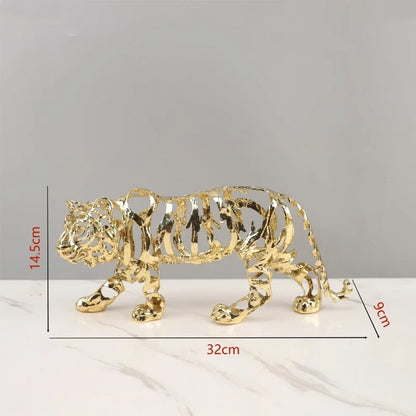 DecorBites™ Golden Openwork Animal Sculpture Set for Home Decoration