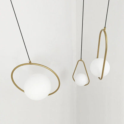 DecorBites™ Glass Ball Pendant Lamp: Elegant Dining Room Light Fixture, Gold Finish