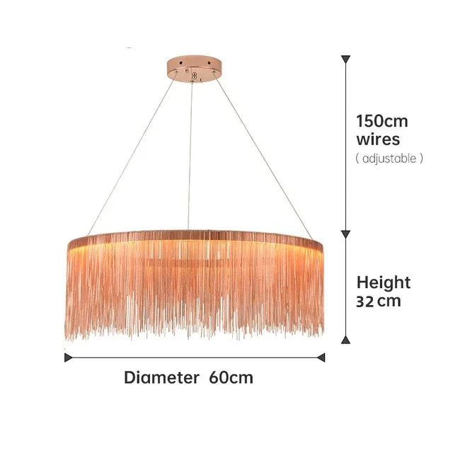Gold Chain LED Chandelier