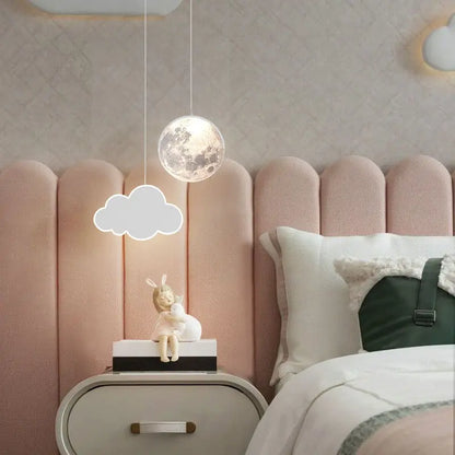 DecorBites™ Kids Star Cloud Moon Pendant Lamp with Remote Control Dimming