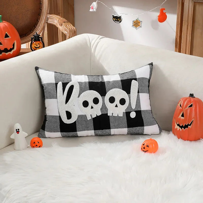 Ghost Embroidery Throw Pillow
