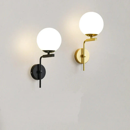DecorBites™ Glass Ball Led Wall Lamp Modern Sconce Night Light Vintage Loft Gold Black