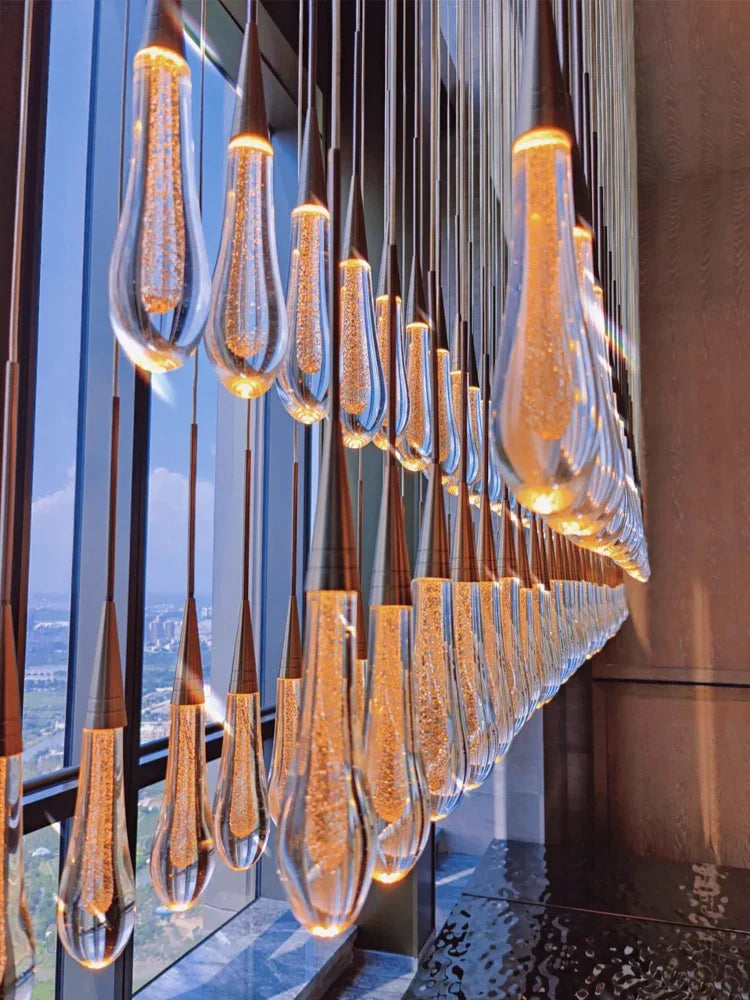 DecorBites™ Crystal LED Pendant Chandelier for Modern Luxury Living Room